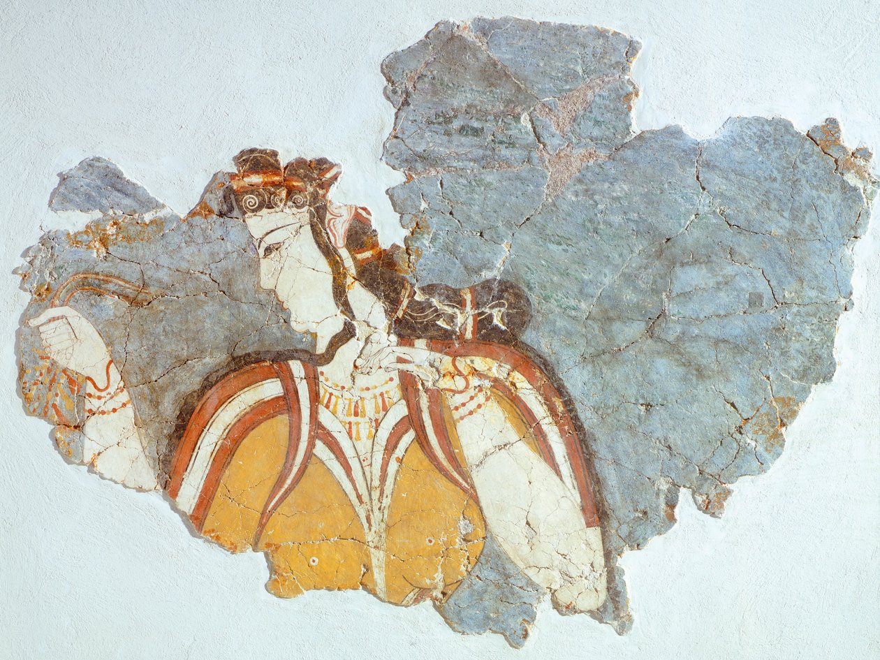 Saray hanımı, Miken Sarayı'ndan fresk (Yunanistan), Miken Uygarlığı by Mycenaean