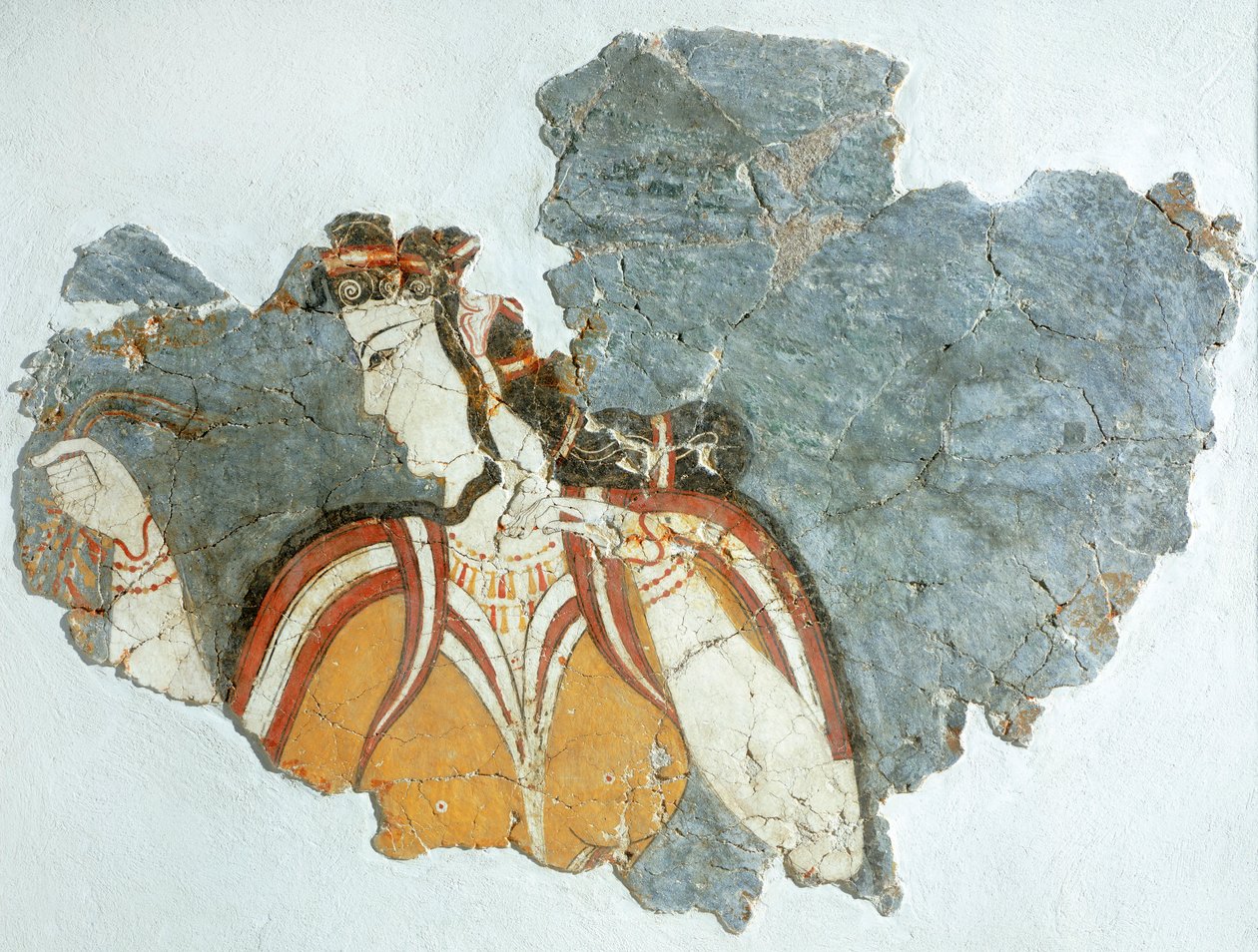 Mahkeme hanımı, Miken Sarayı'ndan fresk, Yunanistan, Miken Uygarlığı by Mycenaean