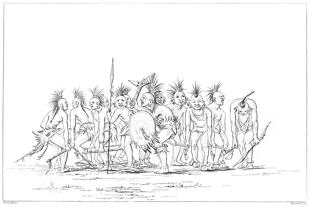 Yalvarma dansı, Sac ve Fox, Rock Adası, Yukarı Mississippi, 1841. by Myers and Co