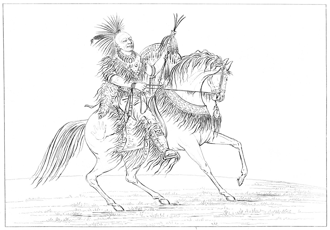 At sırtında Keokuk, Rock Adası, Yukarı Mississippi, 1841. by Myers and Co