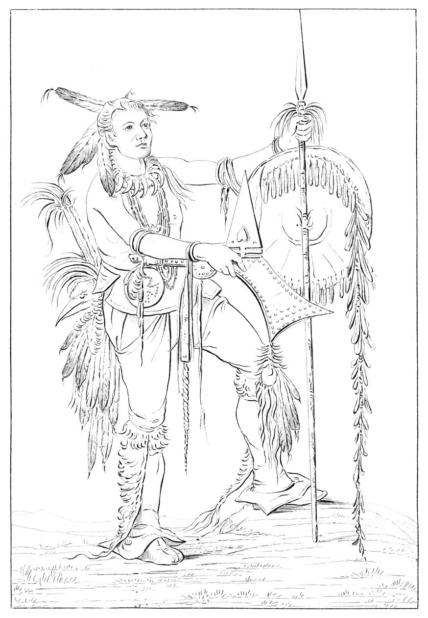 Sac veya Fox cesur, Rock Adası, Yukarı Mississippi, 1841. by Myers and Co
