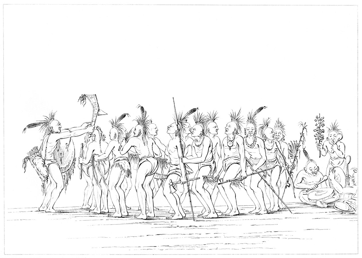 Köle dansı, Sac ve Fox, Rock Adası, Yukarı Mississippi, 1841. by Myers and Co