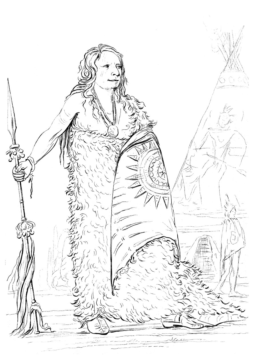 Smoke, Ponca kabilesinin reisi, 1841. by Myers and Co