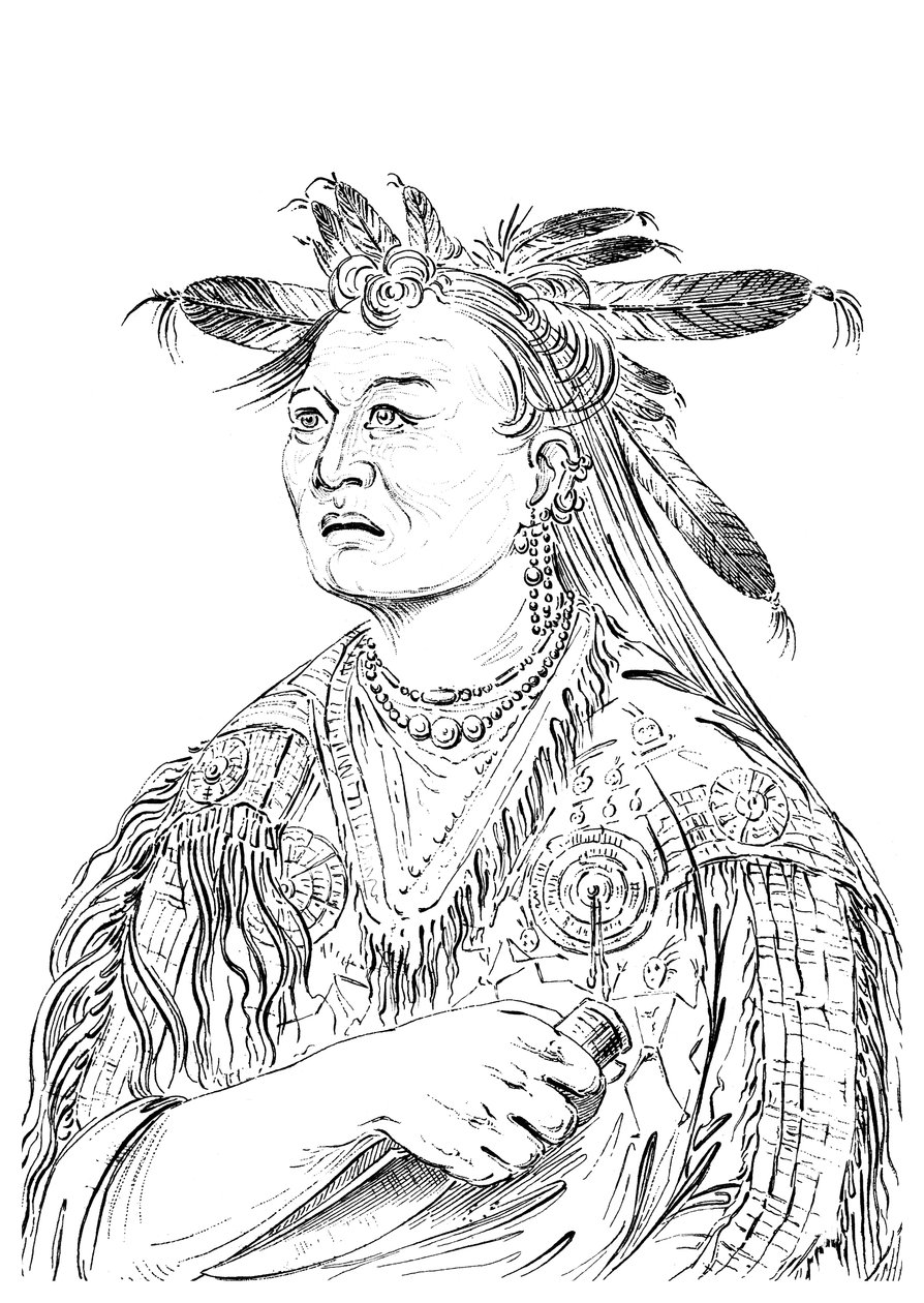 Kanlı El, Riccaree kabilesinin reislerinden biri, 1841. by Myers and Co