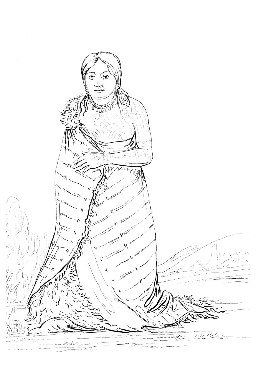 Ponca kabilesinin reisinin karısı Saf Çeşme, 1841. by Myers and Co