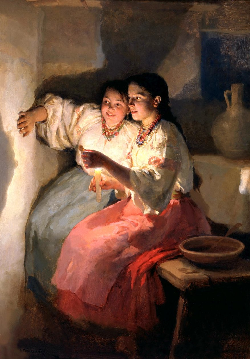 İngilizce: Yılbaşı Falcıları by Mykola Kornylijowytsch Pymonenko