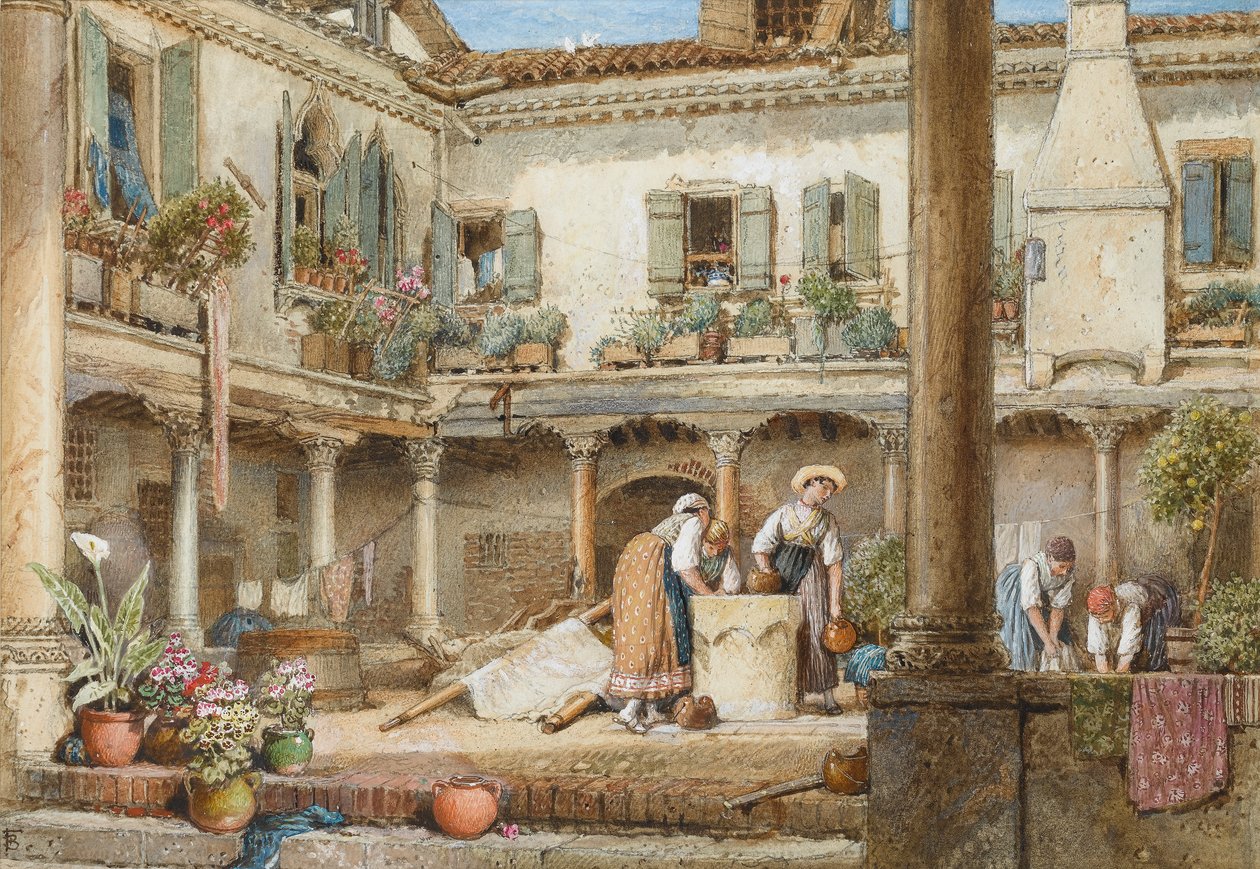 Abbazia San Gregorio, Venice (wc on paper) by Myles Birket Foster