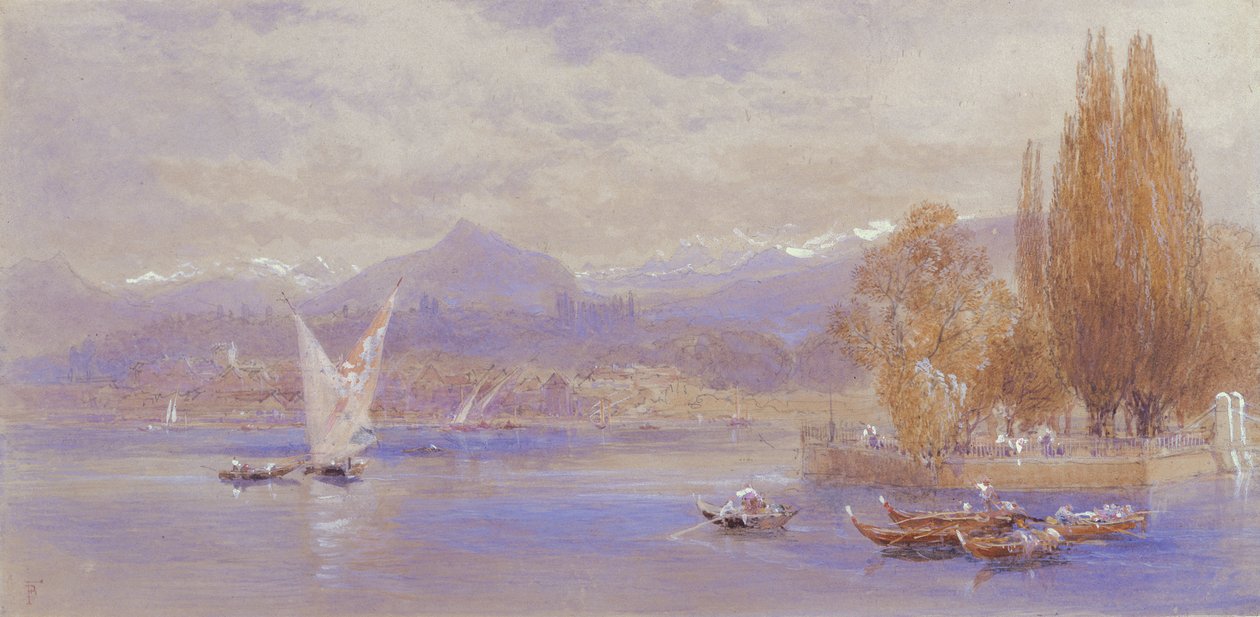Cenevre Gölü, 19. yüzyıl by Myles Birket Foster