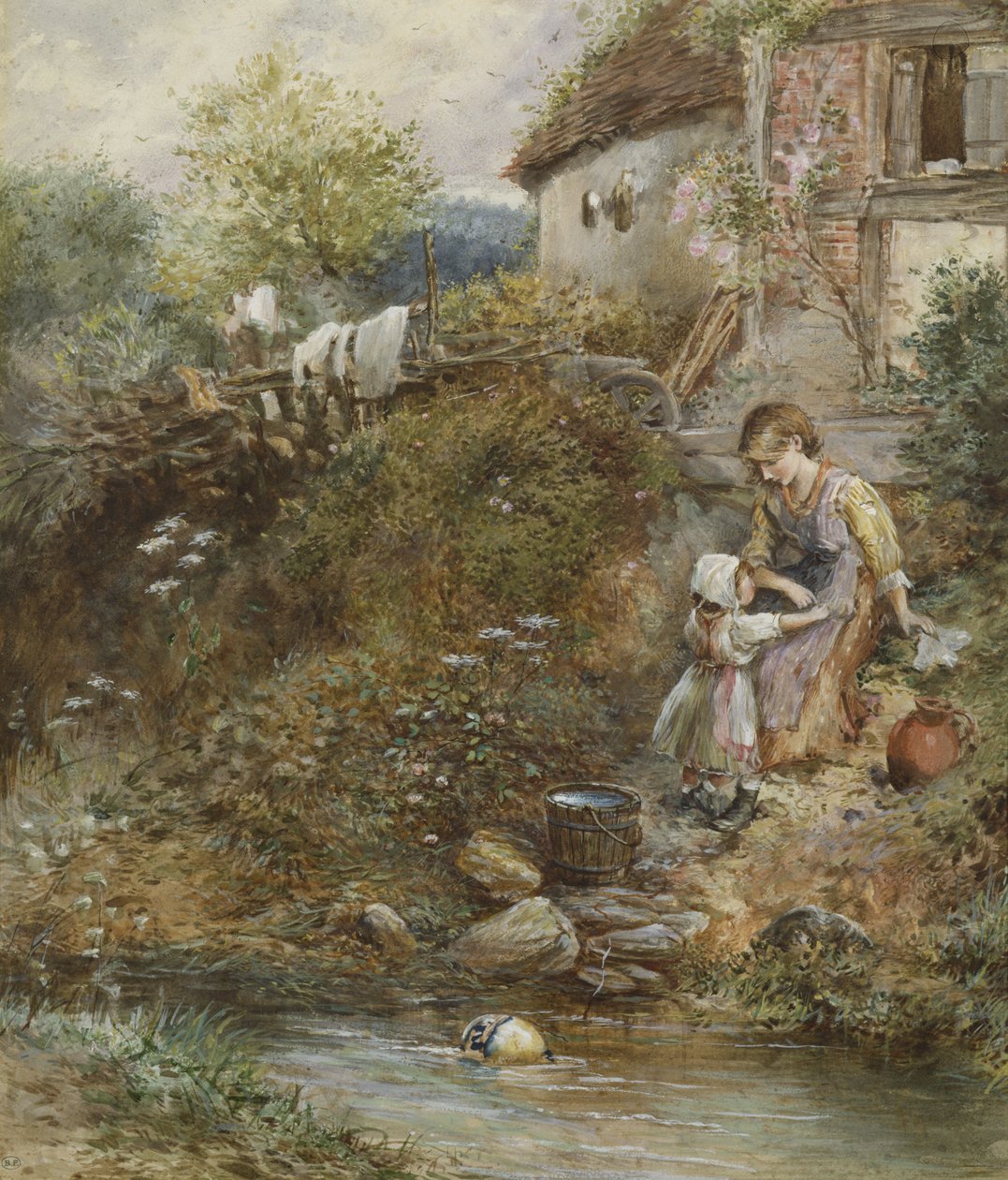Yıkama Günü (kağıt üzerinde wc) by Myles Birket Foster