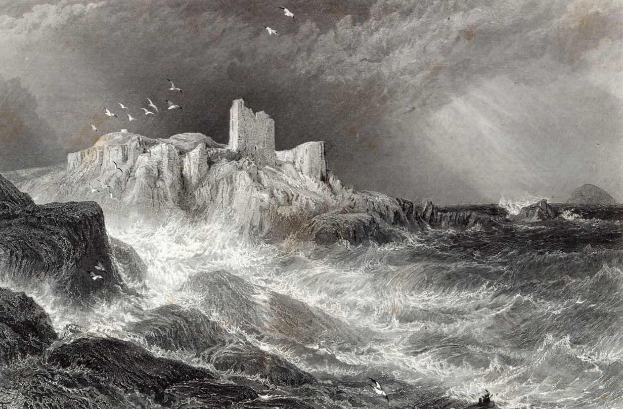Turnbury Kalesi, S. Bradshaw tarafından kazınmış, Cassell und Company Ltd tarafından basılmıştır. by Myles Birket Foster