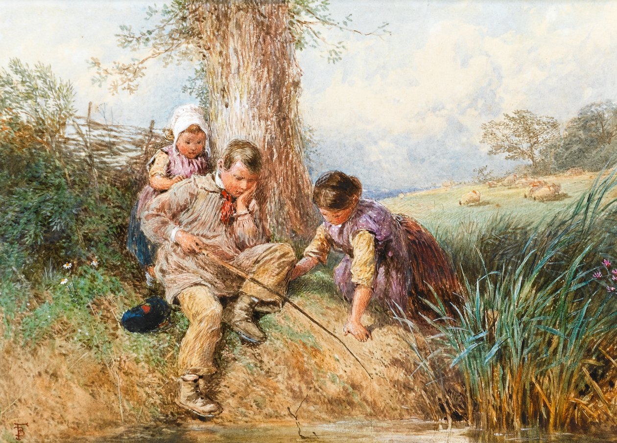 Young Anglers: Bugün Şans Yok (kağıt üzerinde wc) by Myles Birket Foster