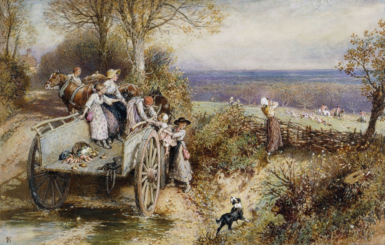 Köpeklere Bir Bakış: "İşte Geliyorlar", by Myles Birket Foster