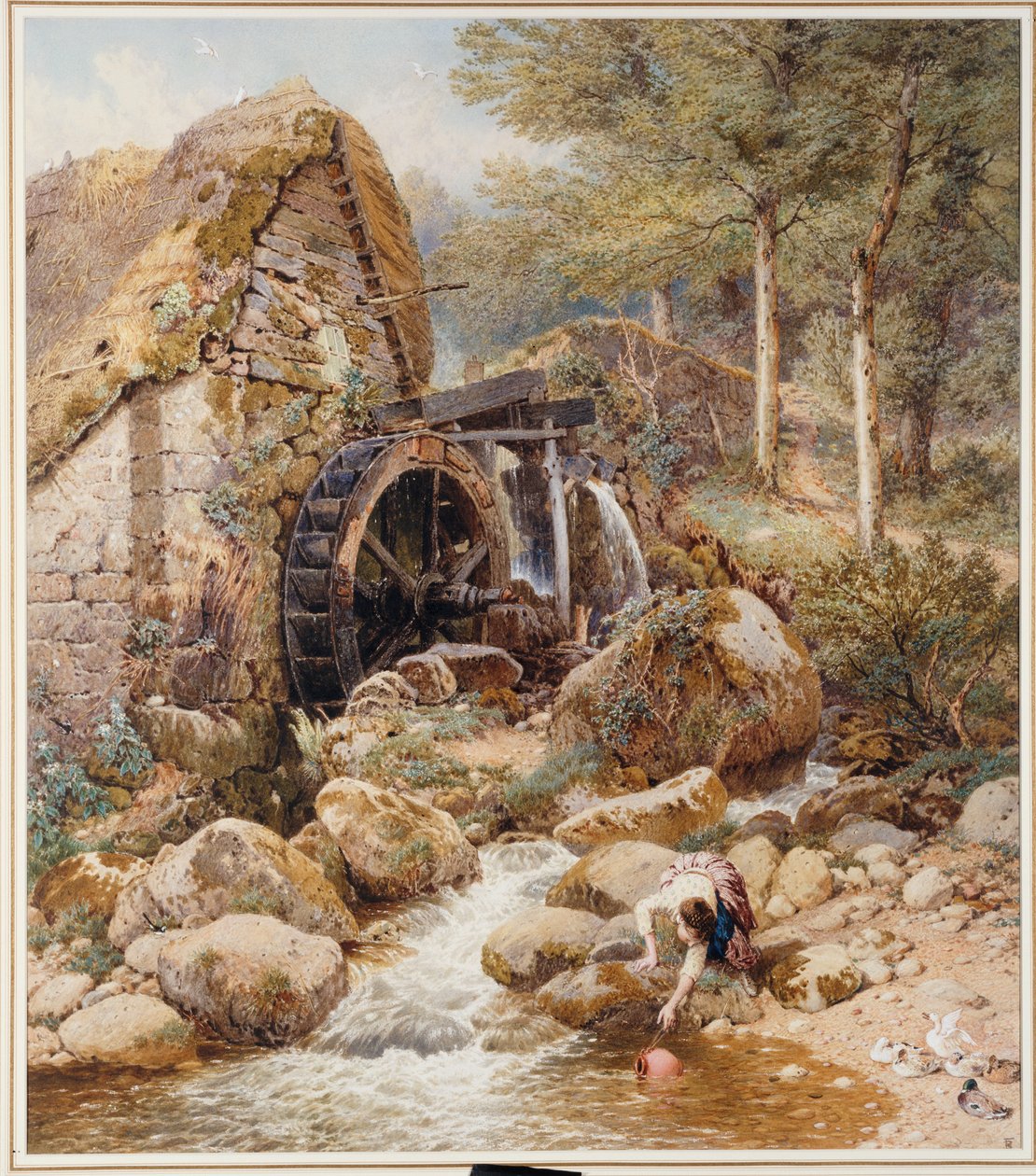 Eski Bir Su Değirmeni by Myles Birket Foster