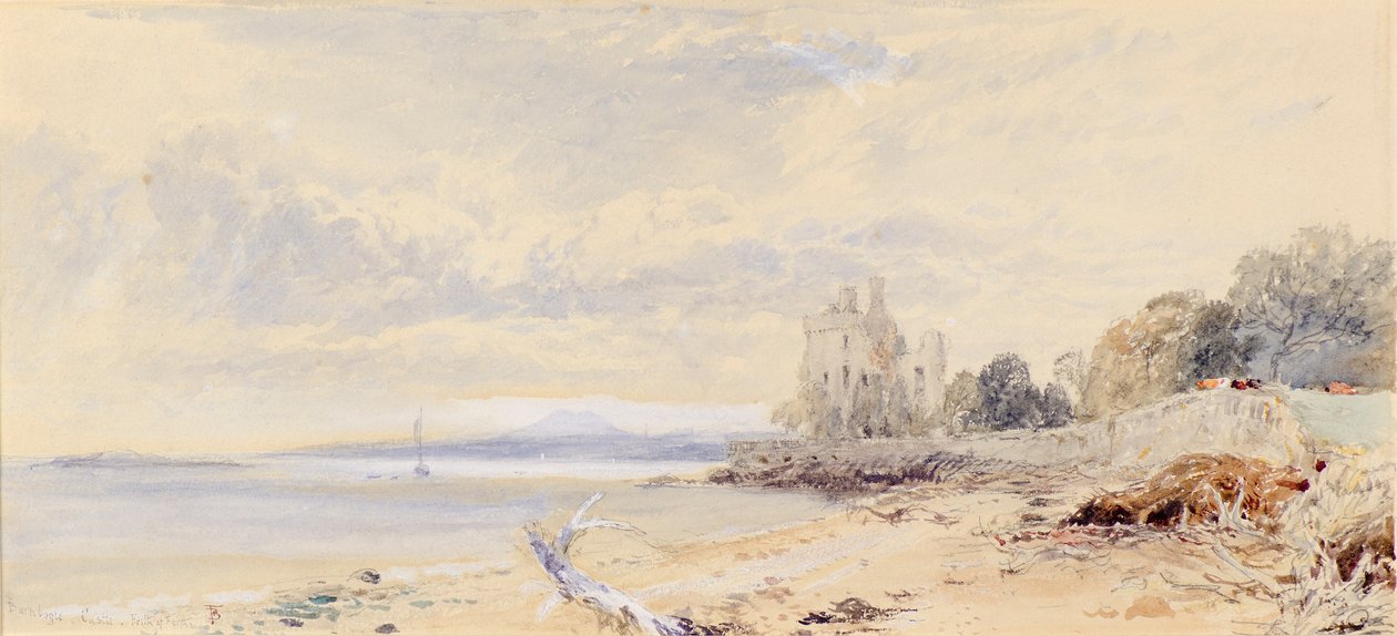 Barnbogle Kalesi, Firth of Forth by Myles Birket Foster