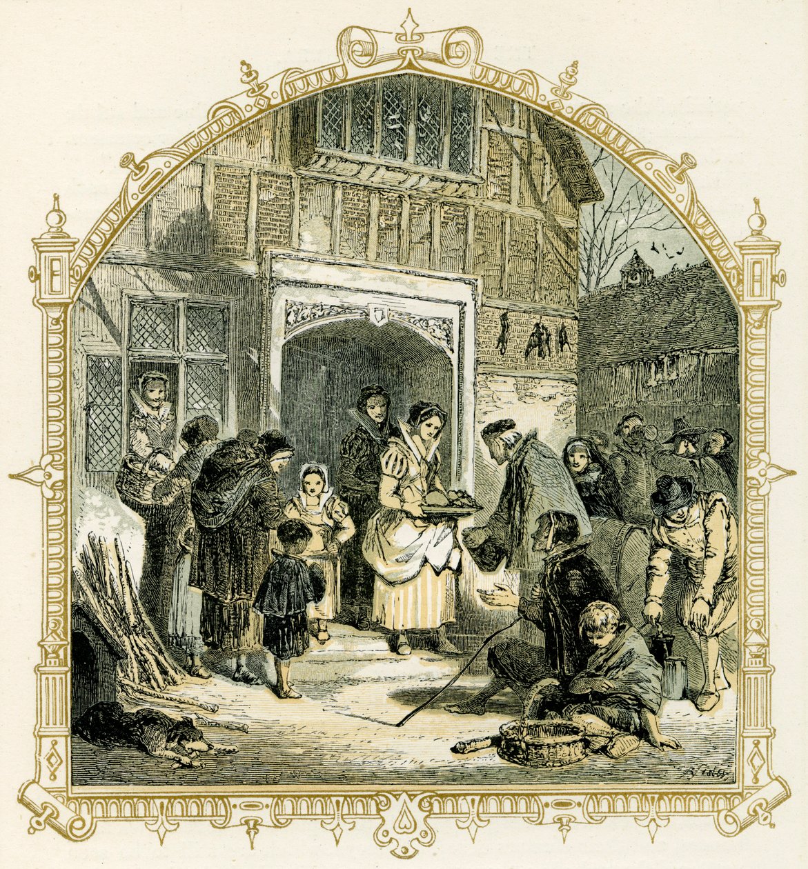 Elizabeth dönemi Noel sahnesi by Myles Birket Foster