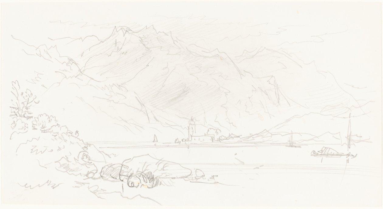 Dağlık Bir Manzarada Göl by Myles Birket Foster