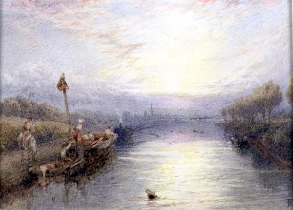 Nehir Manzarası (suluboya) by Myles Birket Foster