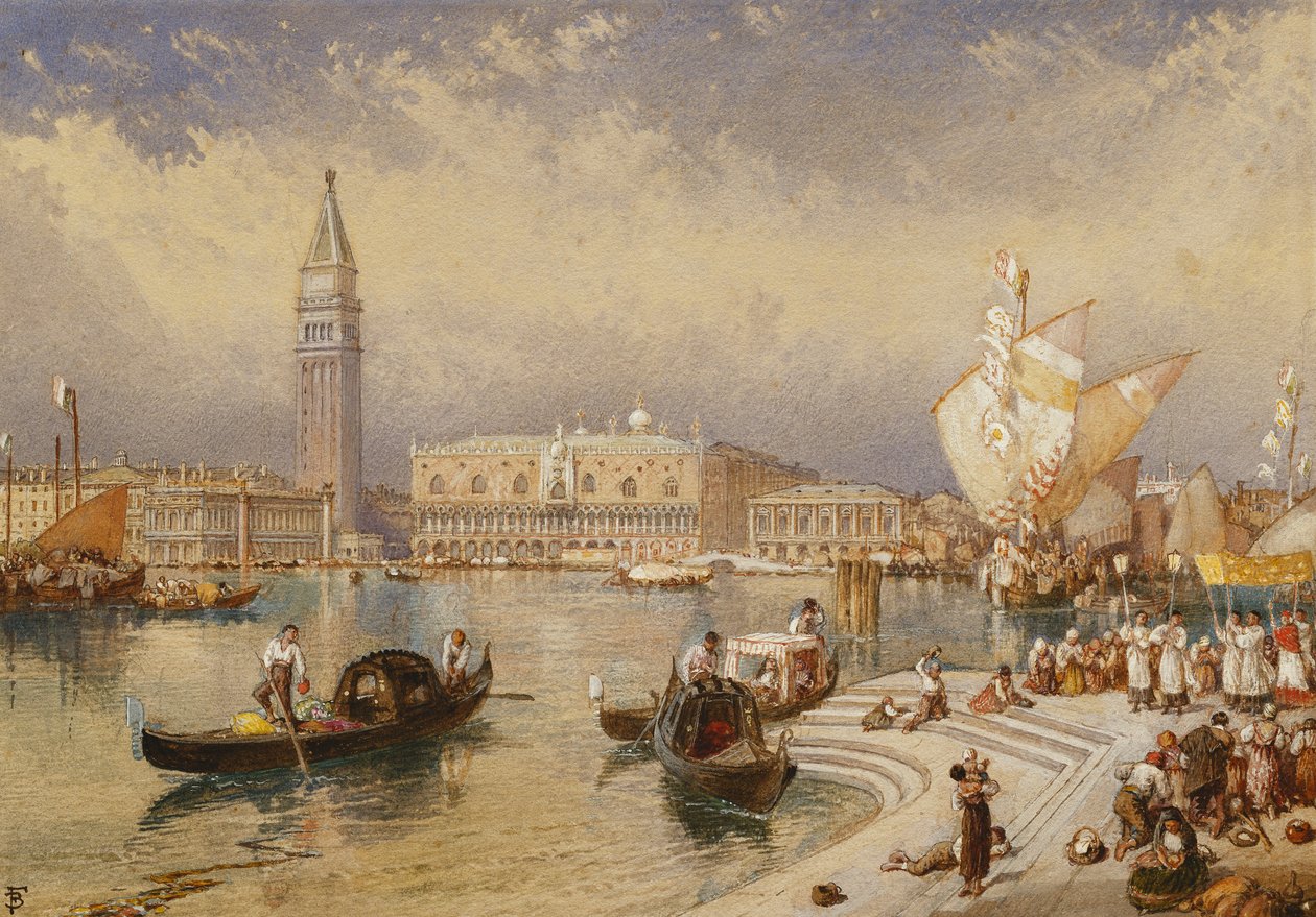 Doge Sarayı, Venedik, San Giorgio Maggiore Merdivenlerinden, by Myles Birket Foster