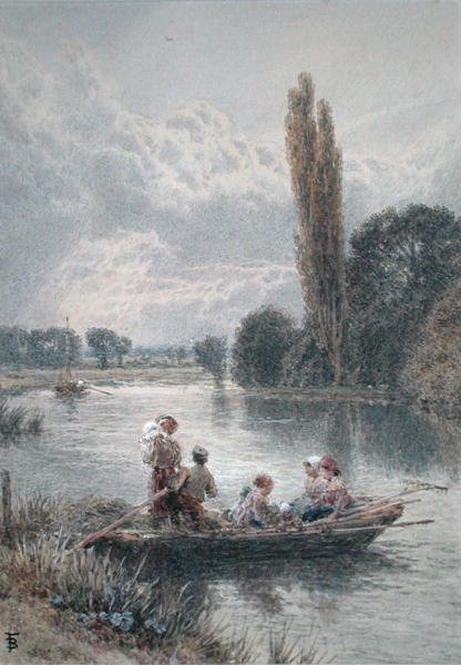 Feribot (kağıt üzerine gövde rengi ile sulu boya) by Myles Birket Foster