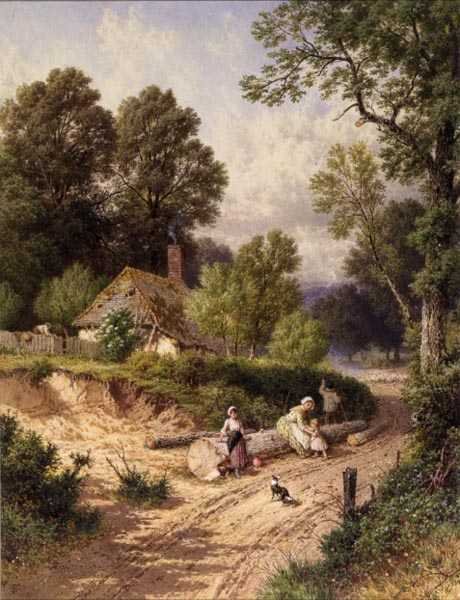 Yeşil Yol (kağıt üzerine sulu boya) by Myles Birket Foster