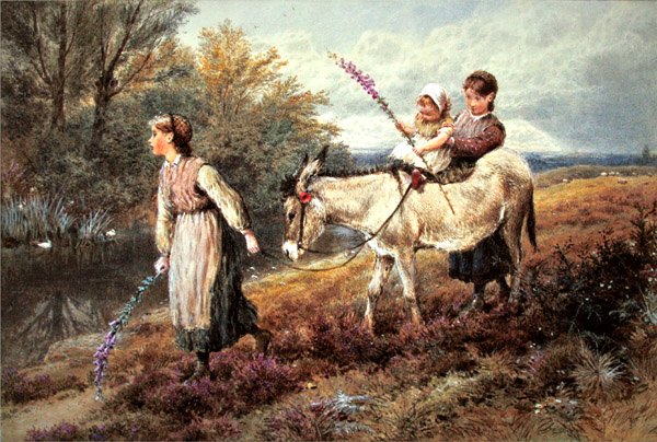 The Ride Home (kağıt üzerine gövde rengiyle sulu boya) by Myles Birket Foster