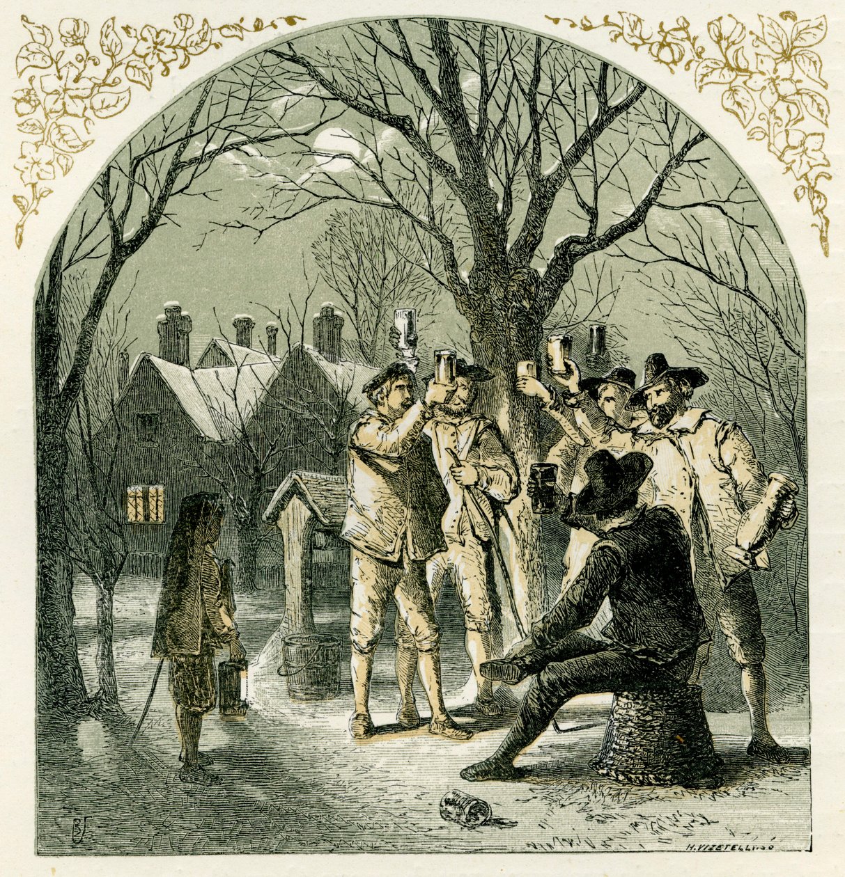 Wassailing meyve ağaçları by Myles Birket Foster