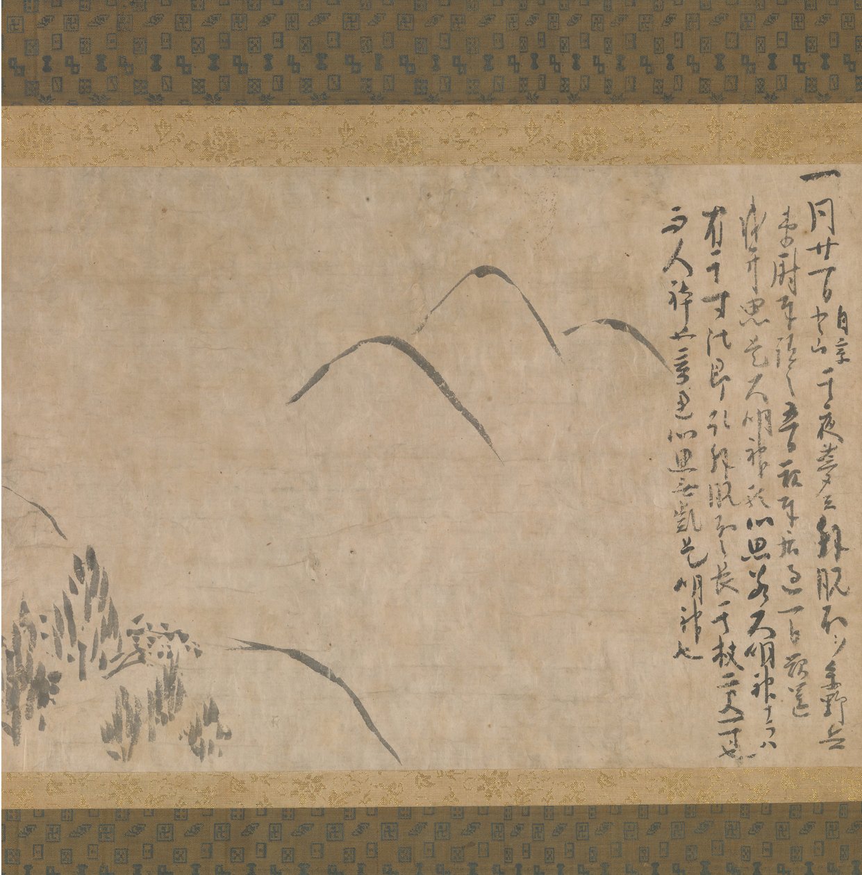 Rüya Günlüğü Bölümü Yume no ki, bir Dağ Kroki ile, yaklaşık. 1203-10. by Myoe Koben