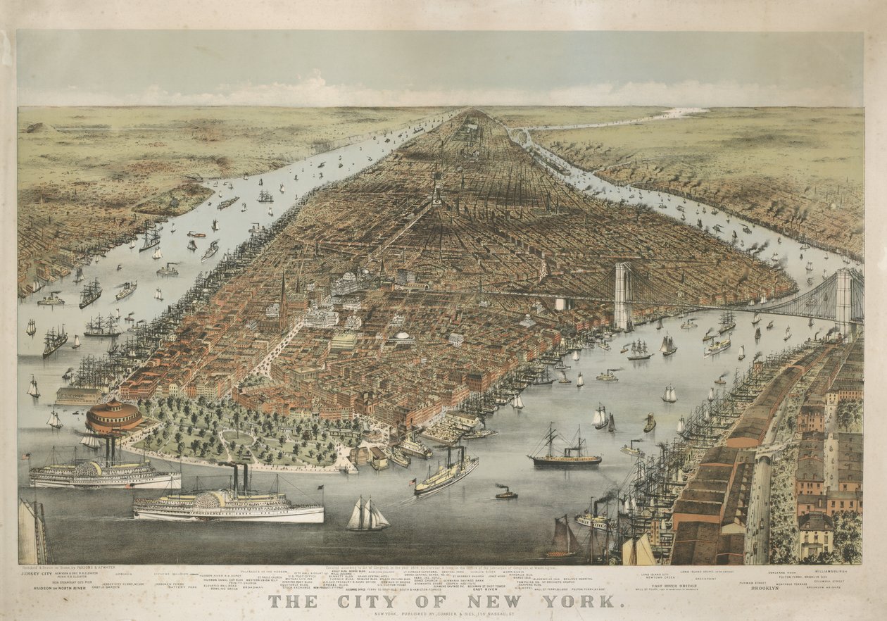 New York Şehri, 1876 by Nathaniel Currier