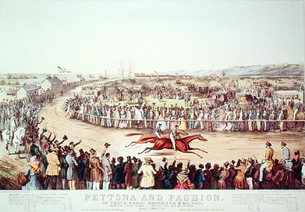 Peytona ve Moda, 20 000 Dolara Büyük Maçta, 1845 by N. and Ives, J.M. Currier