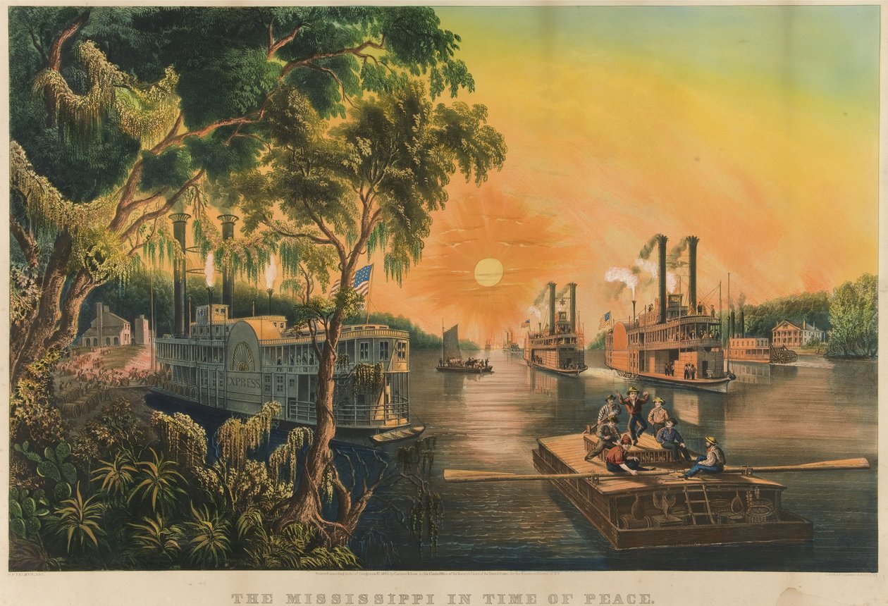 Barış Zamanında Mississippi, 1865 by N. and Ives, J.M. Currier