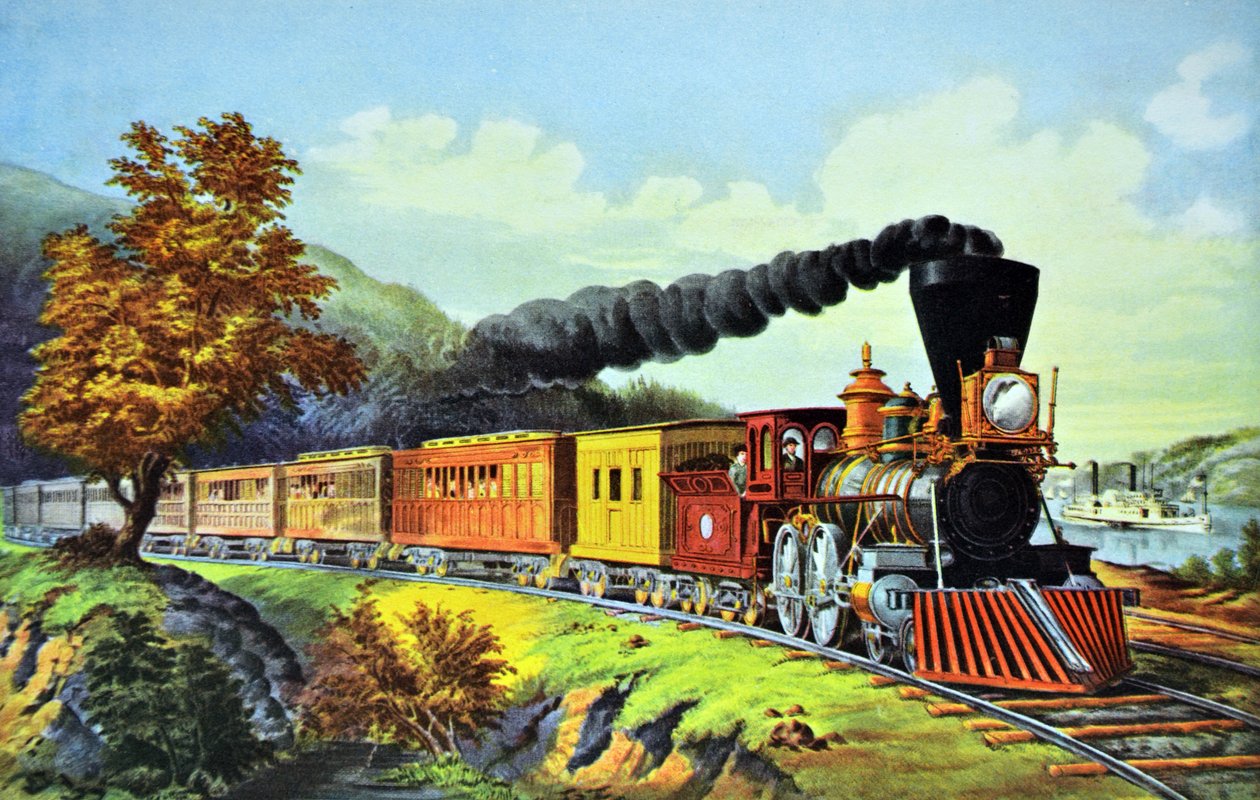 amerikan ekspres treni by N. and Ives, J.M. Currier