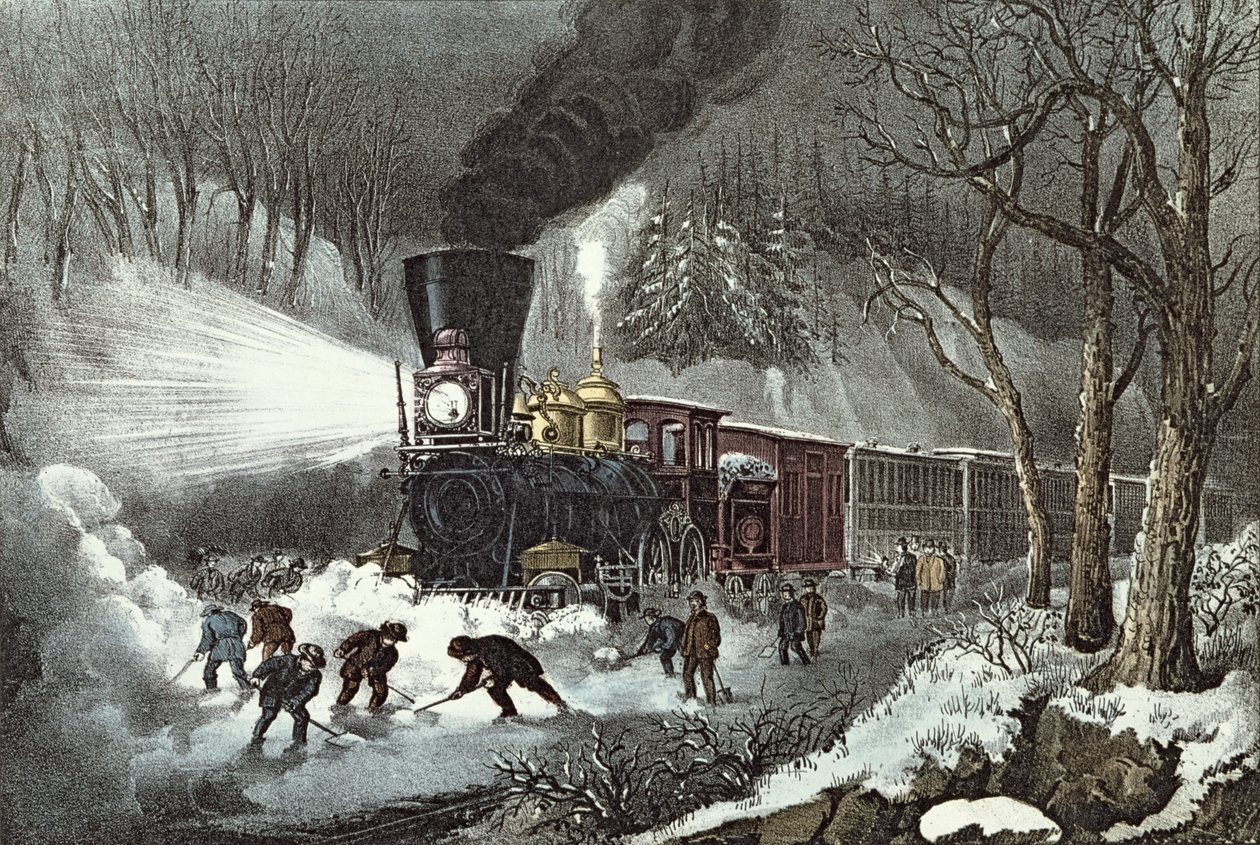 Amerikan Demiryolu Sahnesi, 1871 by N. and Ives, J.M. Currier