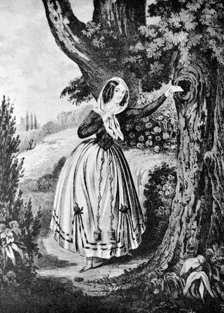 Currier & Ives İllüstrasyon 19. Yüzyıl. İlk aşkım by N. and Ives, J.M. Currier