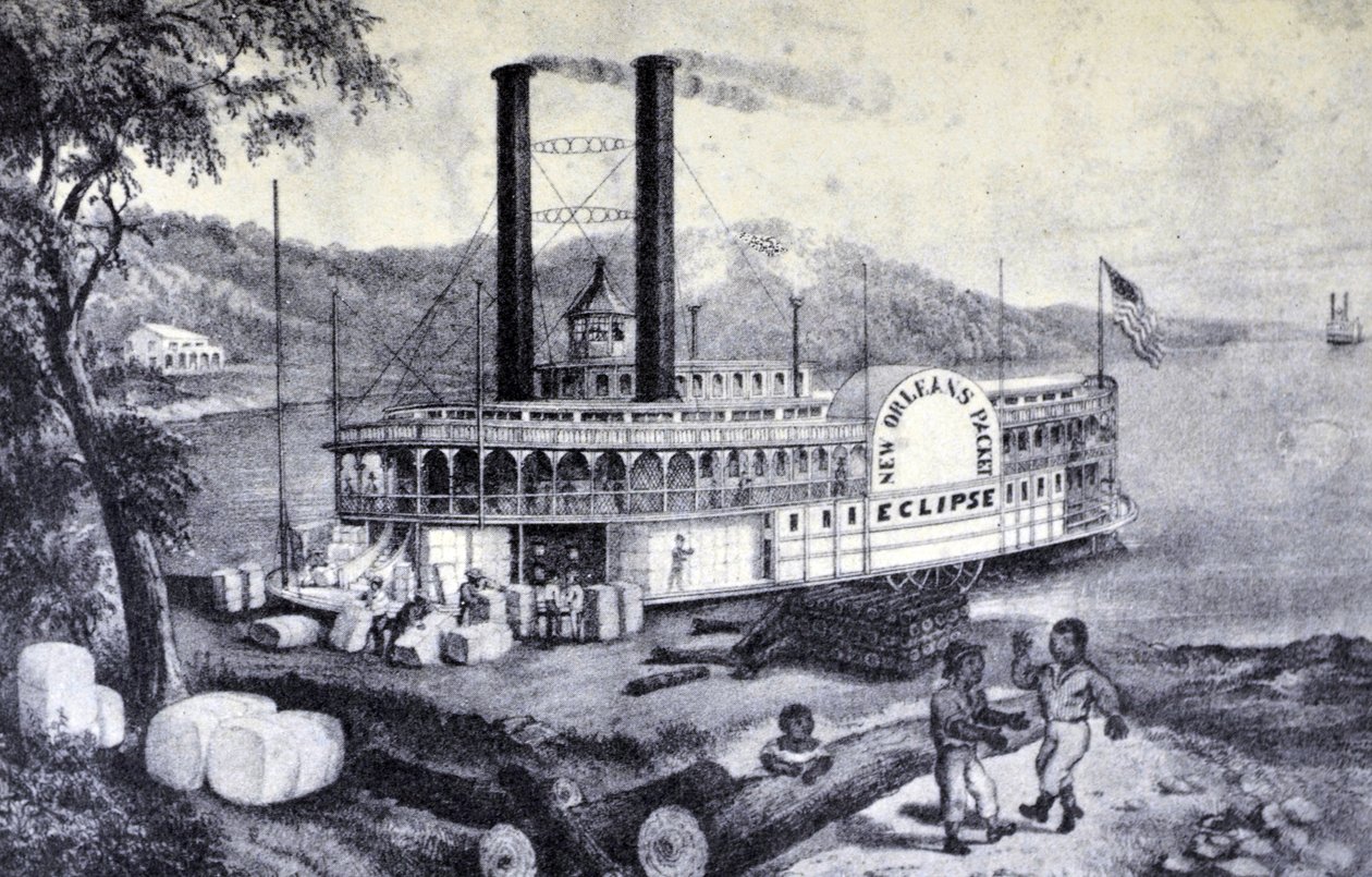 Currier & Ives İllüstrasyon 19. Yüzyıl. Mississippi