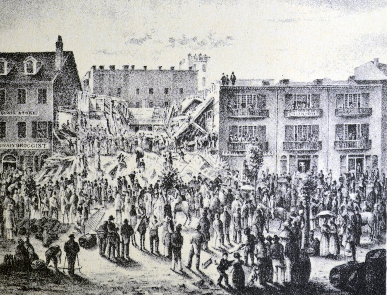 Currier & Ives İllüstrasyon 19. Yüzyıl. New Orleans, Planters Hotel