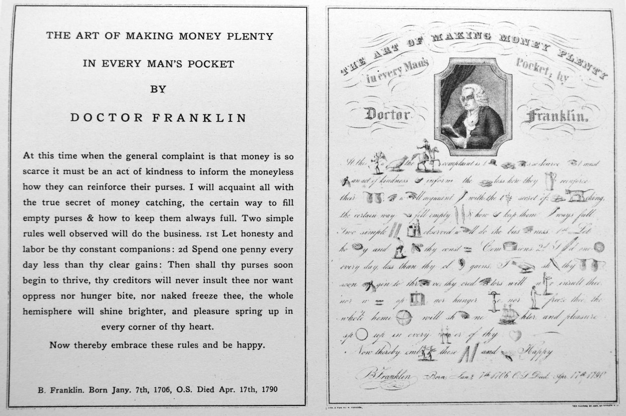 Currier & Ives İllüstrasyon 19. Yüzyıl. Her Adamın Cep Parasından Bol Para Kazanma Sanatı, Doktor Franklin by N. and Ives, J.M. Currier