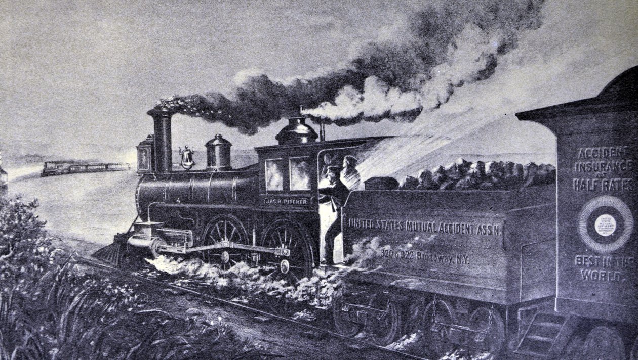 Currier & Ives İllüstrasyon 19. Yüzyıl. Tehlike Sinyali by N. and Ives, J.M. Currier