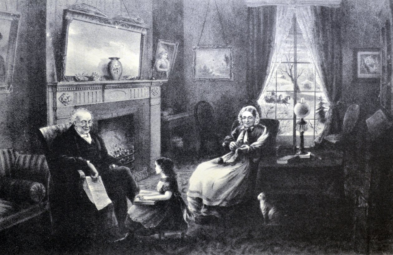 Currier & Ives İllüstrasyon 19. Yüzyıl. Hayatın Dört Mevsimi : Yaşlılık, Dinlenme Mevsimi by N. and Ives, J.M. Currier