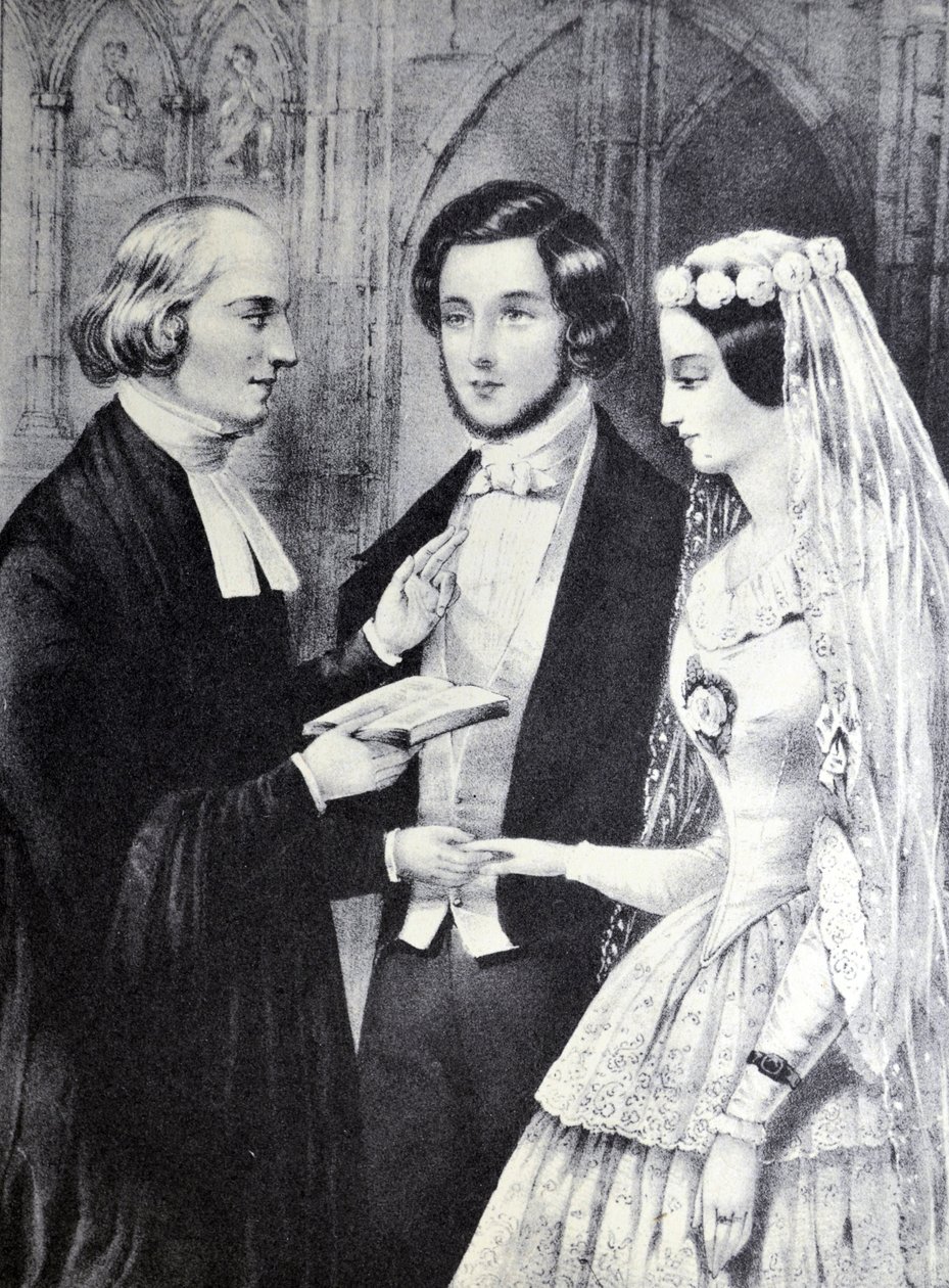 Currier & Ives İllüstrasyon 19. Yüzyıl. Evlilik by N. and Ives, J.M. Currier