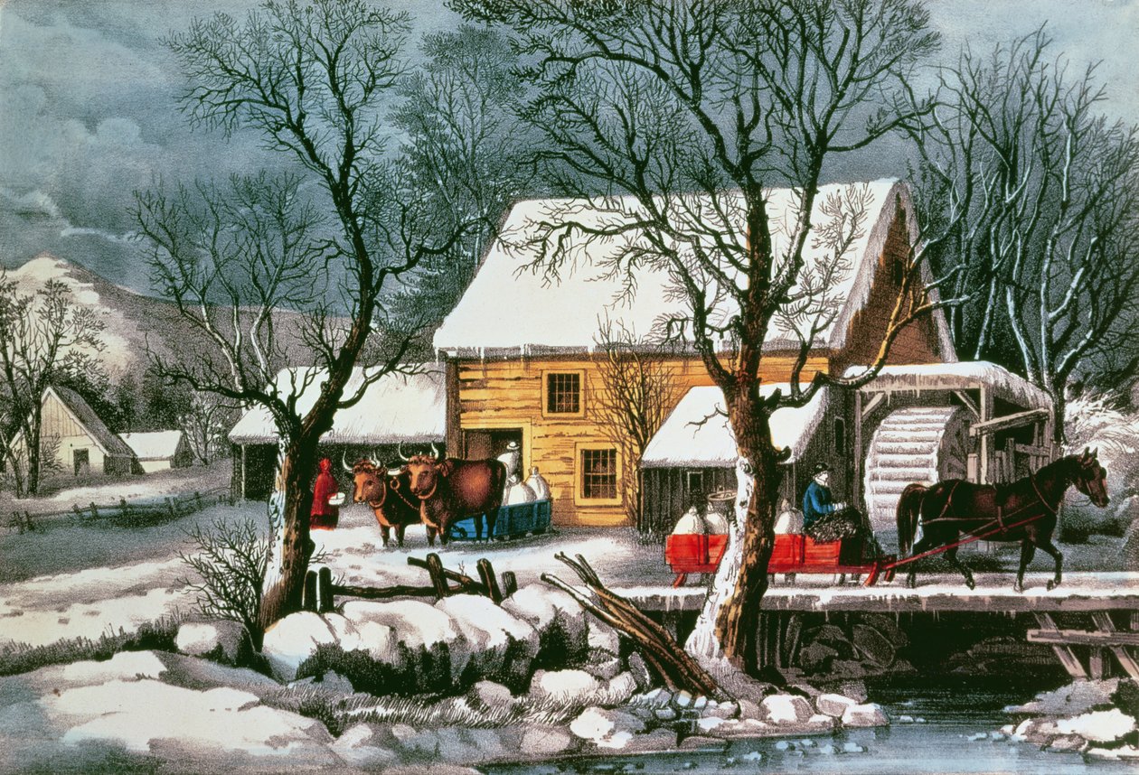 Donmuş, 1872 (baskı) by N. and Ives, J.M. Currier
