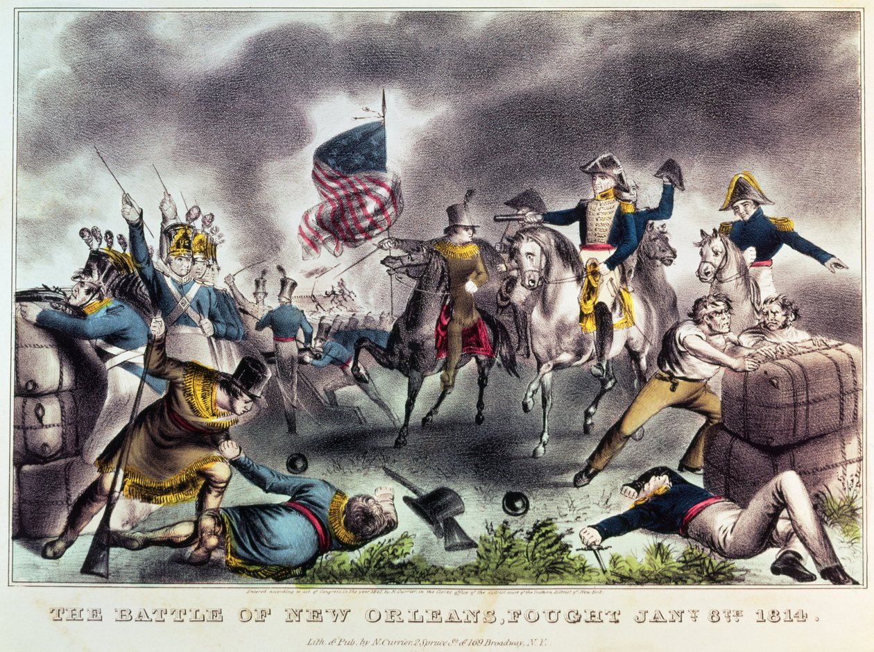 New Orleans Savaşı, 8 Ocak 1814 by N. and Ives, J.M. Currier