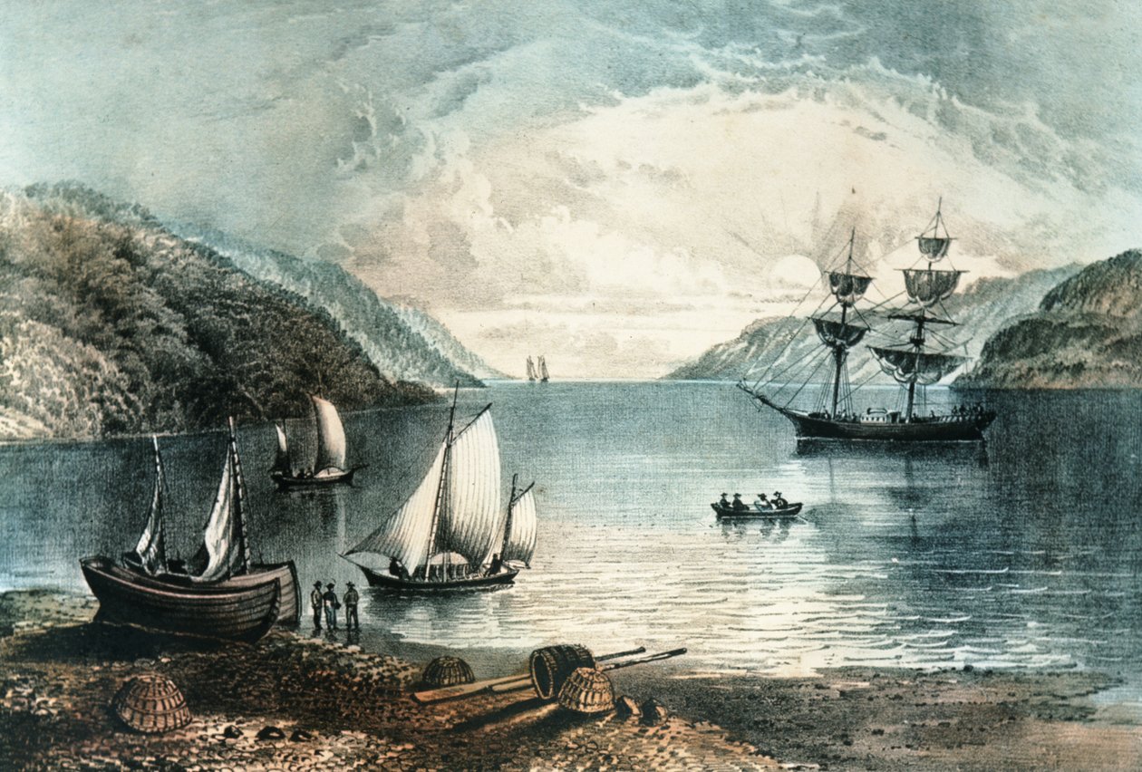 Annapolis Körfezi, 1880 dolayları by N. and Ives, J.M. Currier