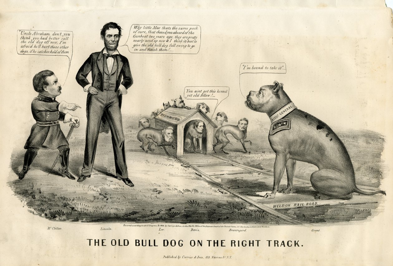 Doğru Yoldaki Boğa Köpeği, 1864 by N. and Ives, J.M. Currier