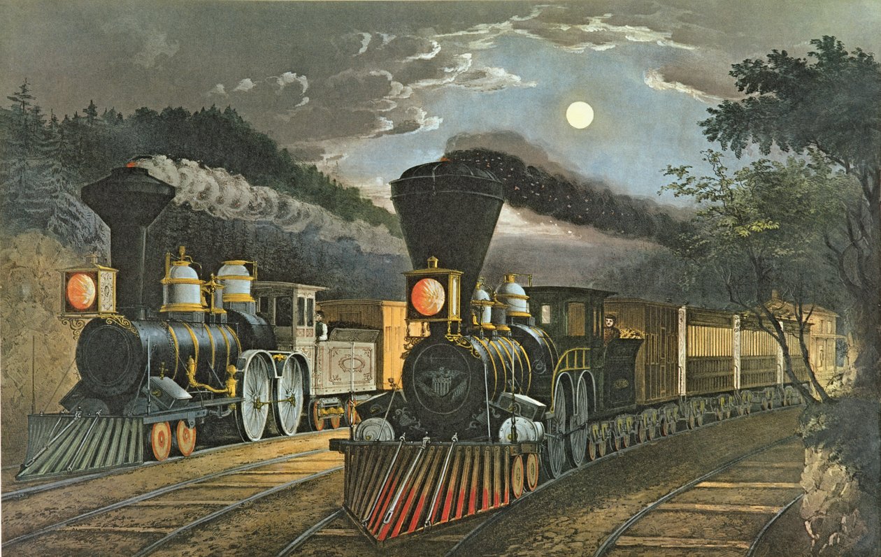 Yıldırım Ekspres Trenleri, 1863 by N. and Ives, J.M. Currier