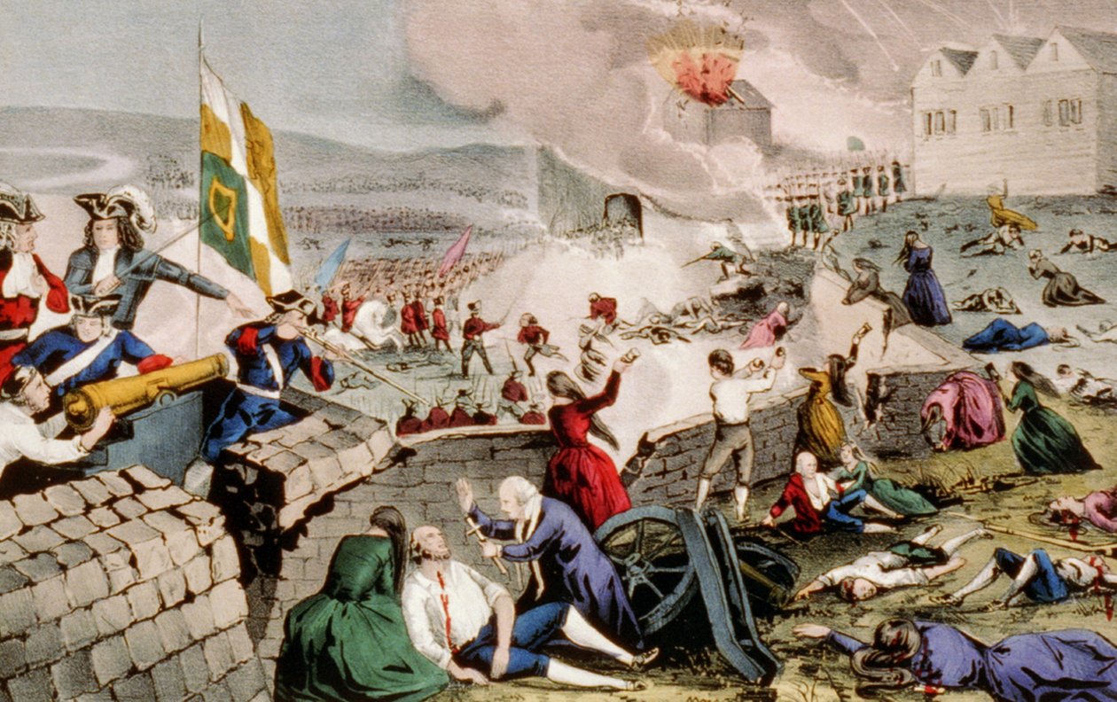 Limerick kuşatması, 1848 (el renkli litografi) by N. and Ives, J.M. Currier