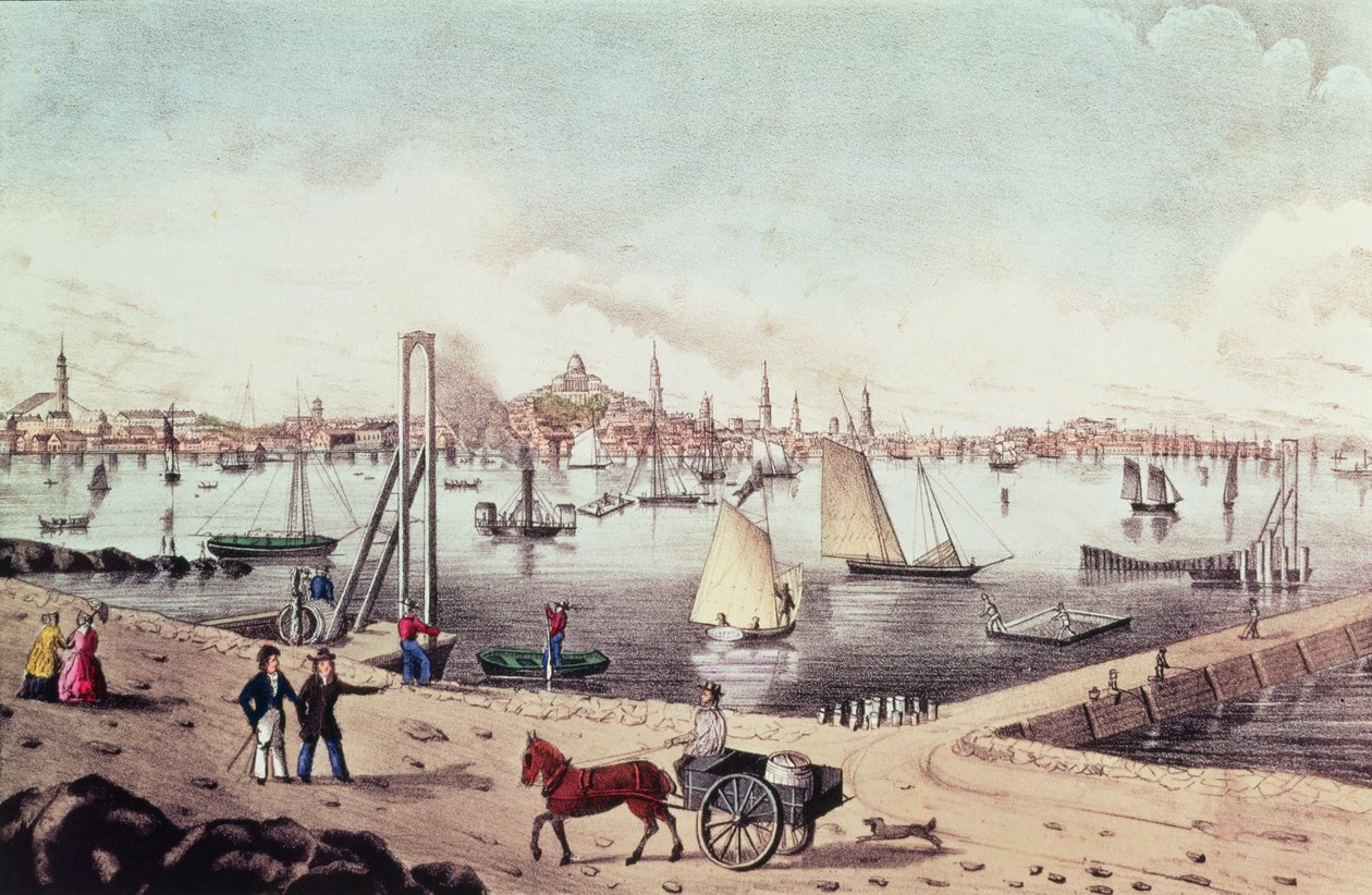 Boston manzarası by N. and Ives, J.M. Currier