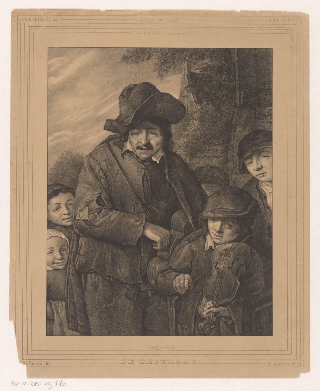 fakir müzisyenler Les musiciens ambulans / Dilenci (nesnedeki başlık) by N.M. Schild