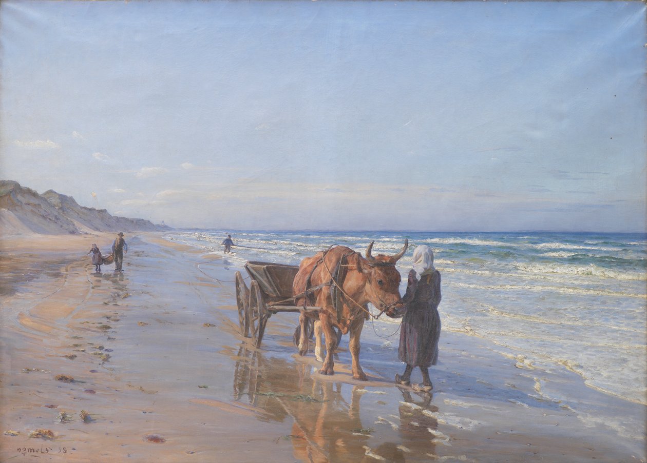 Sahil halkı inişte çekiyor by N.P. Mols