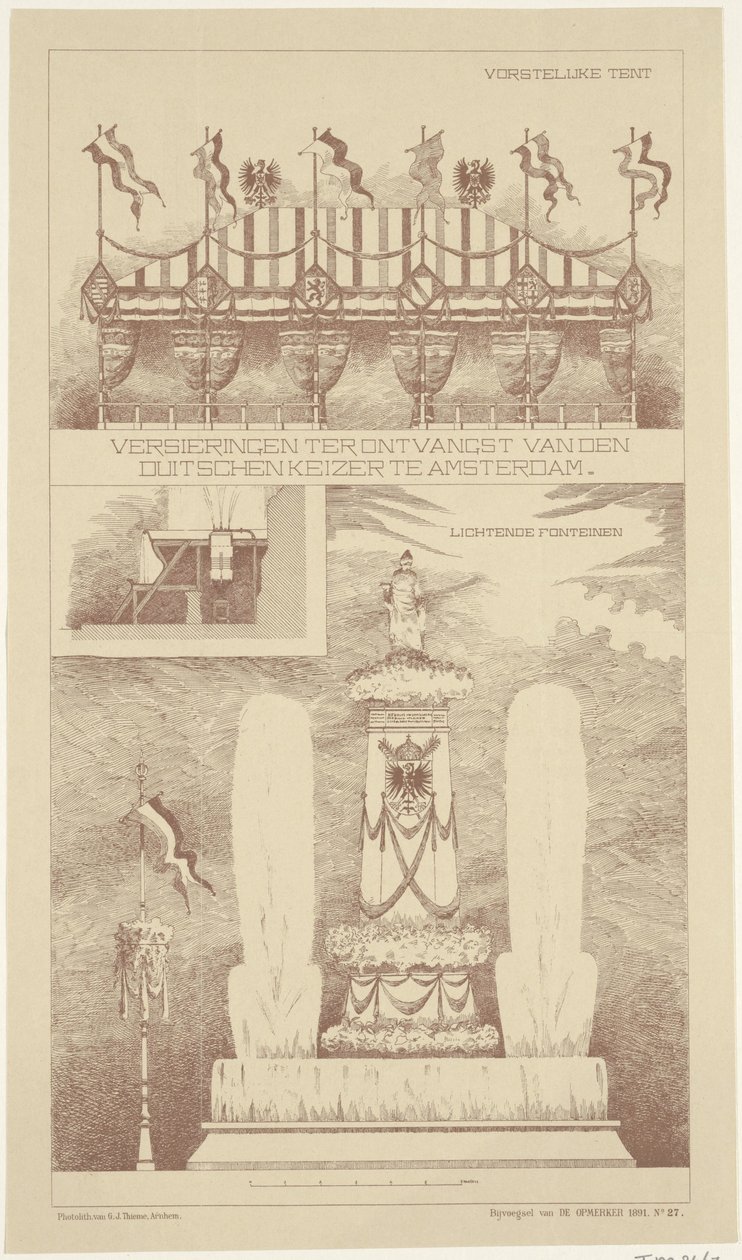 Alman imparatorunun Amsterdam ziyareti sırasındaki süslemeler, 1891 Alman İmparatoru