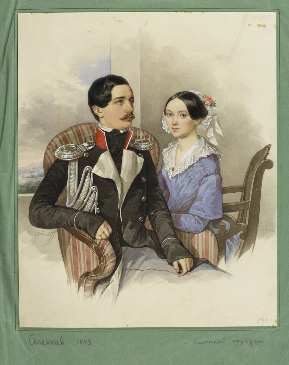 Kont Jakov Karlovich Sievers 1818-1865 ve Kontes Vera Mikhaylovna 1818-1865, 1843 by N. M. Alexeyev